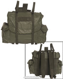 Petit sac à dos de l'armée belge en toile enduite PVC, surplus d'occasion