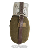 Gourde en aluminium de l'armée roumaine avec quart et housse, occasion