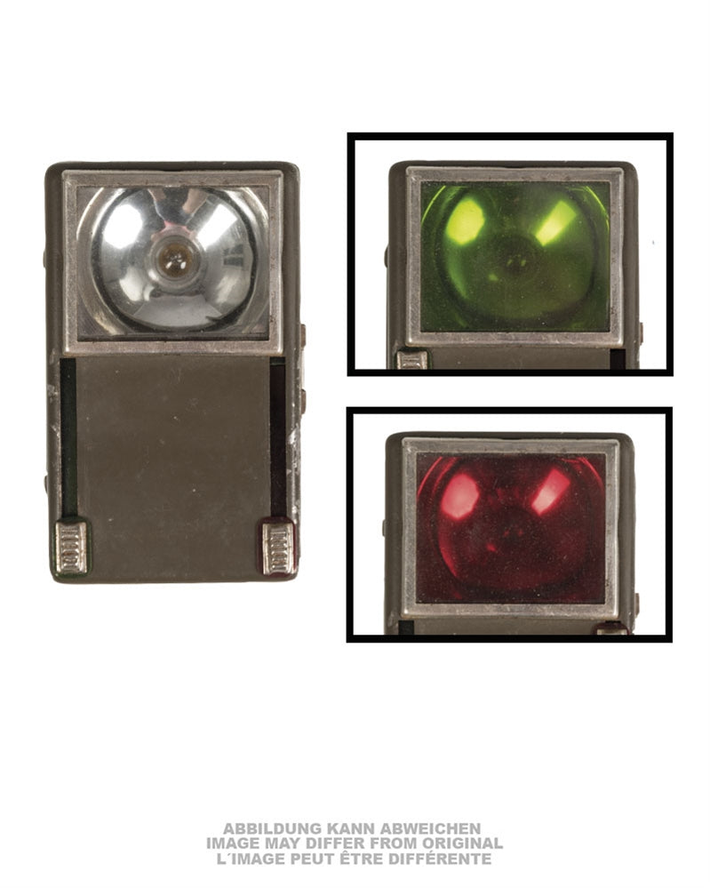 Lampe torche de l'armée polonaise à trois filtres avec anse métallique