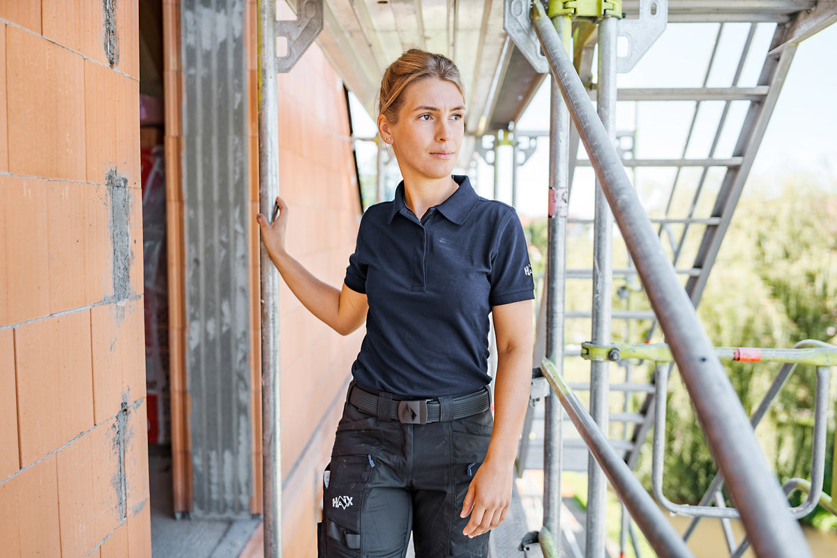 Polo femme Haix Flextreme coton polyester col à boutons lavable à 60 °C