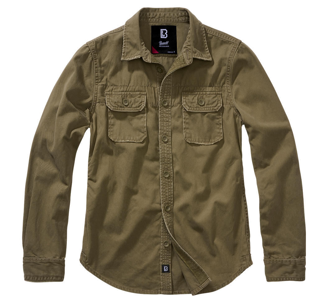 Chemise Brandit Vintage coupe femme en coton manches longues deux poches poitrine plaquées