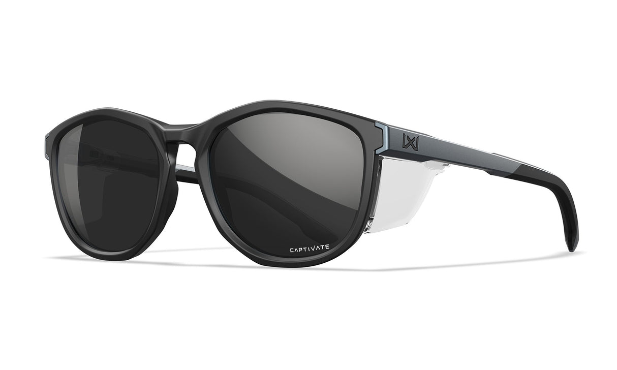 Lunettes de protection Wiley X WX Bravo ANSI Z87.1 verres Captivate miroir noir et gris graphite