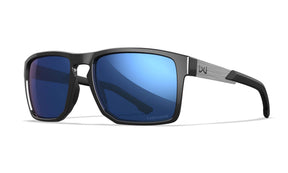 Lunettes de protection Wiley X WX Apex ANSI Z87.1 verres polarisés Captivate miroir noir brillant