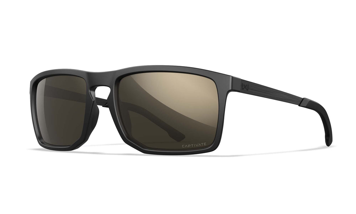 Lunettes de protection Wiley X WX Axe ANSI Z87.1 verres polarisés Captivate noir mat