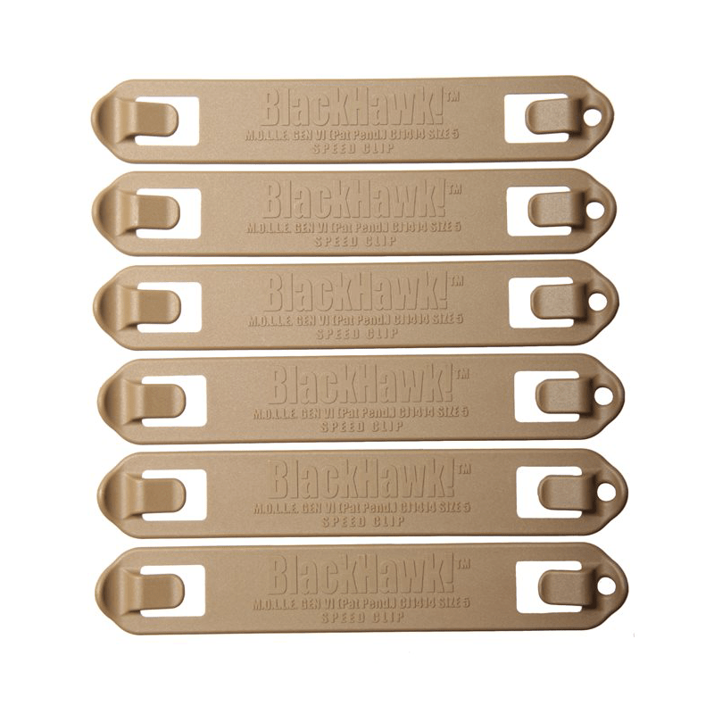 Adaptateurs MOLLE Blackhawk Speed Clip 5 (lot de 6) pour poches série 3800