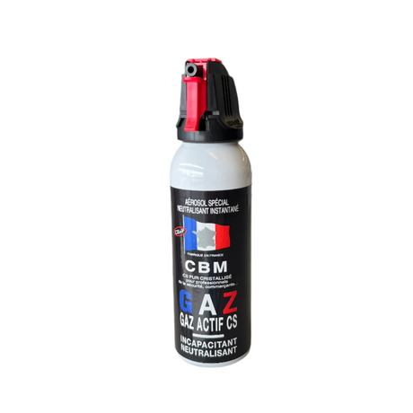 Aérosol de défense CBM gaz lacrymogène CS + Capot Accusol 100 ml — fabrication française