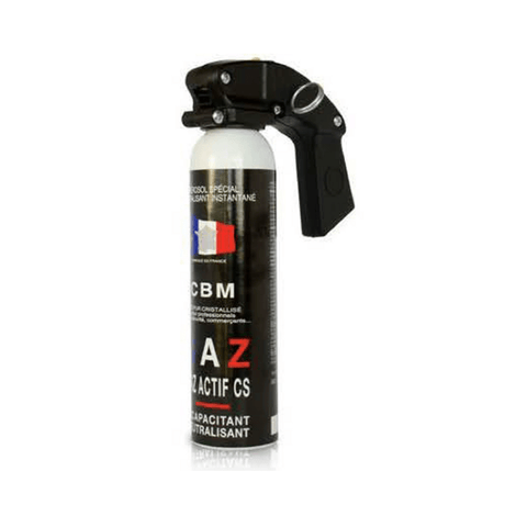 Aérosol de défense CBM gaz lacrymogène CS + Poignée Standard 100 ml