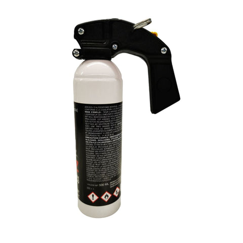 Aérosol de défense CBM gaz lacrymogène CS + Poignée Standard 500 ml — fabrication française