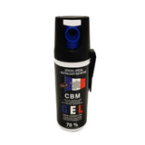 Aérosol de défense CBM gel lacrymogène CS + Capot Standard 50 ml — fabrication française