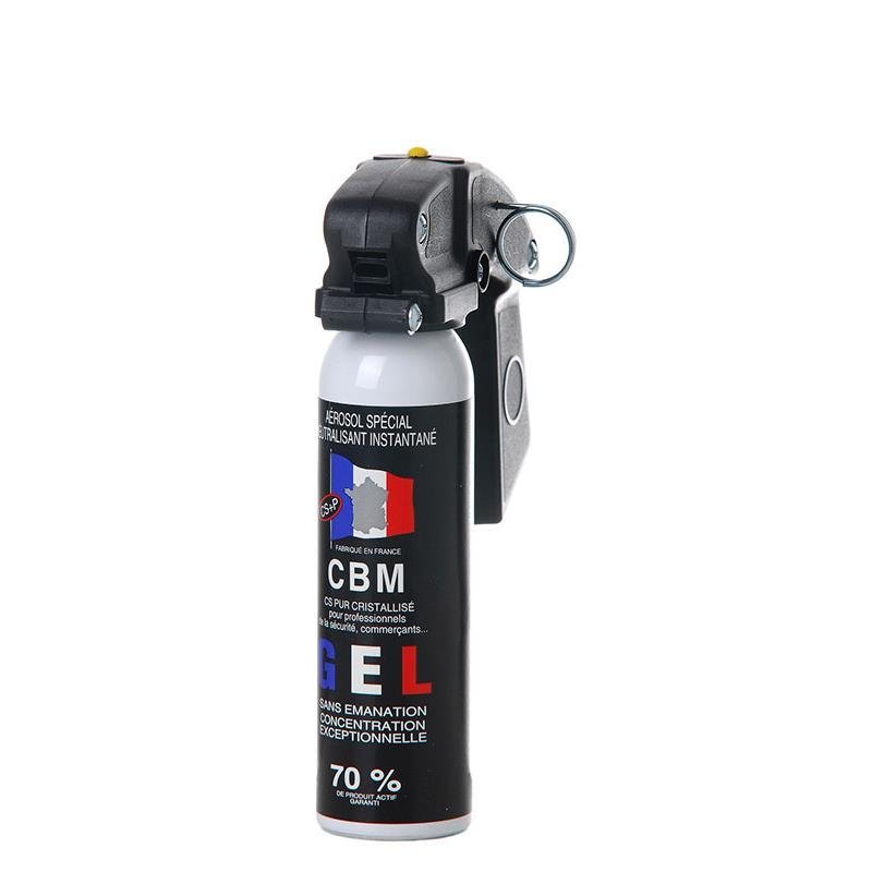 Aérosol de défense CBM gel lacrymogène CS + Poignée Standard 300 ml — fabrication française