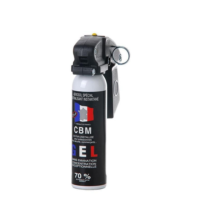 Aérosol de défense CBM gel lacrymogène CS + Poignée Standard 300 ml — fabrication française
