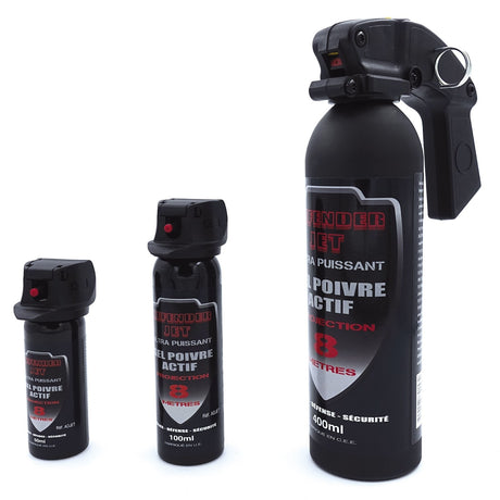 Aérosol de défense Delta Force gel poivre capsaïcine 13,2 % portée 8 mètres