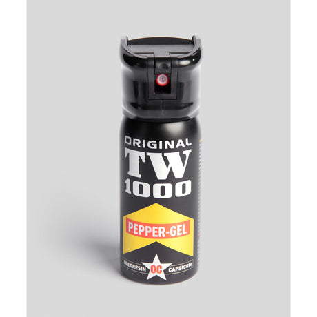 Aérosol de défense TW1000 poivre gel 50 ml portée 5 à 6 m bouchon de sécurité