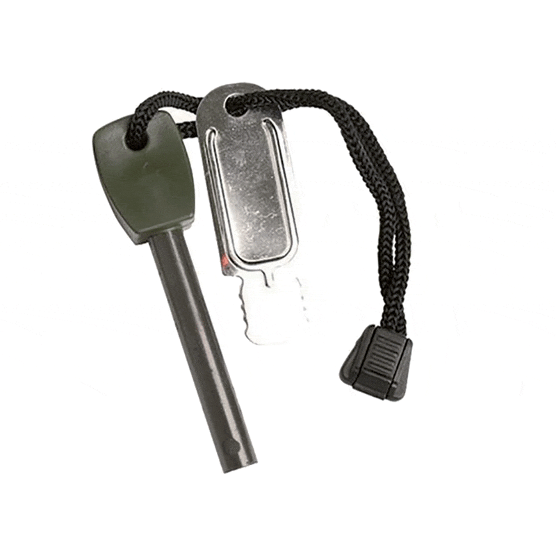Allume-feu Mil-Tec Firesteel Large avec grattoir et cordelette