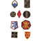 Assortiment de vingt-cinq écussons textiles US, lot mélangé de fonds ancien