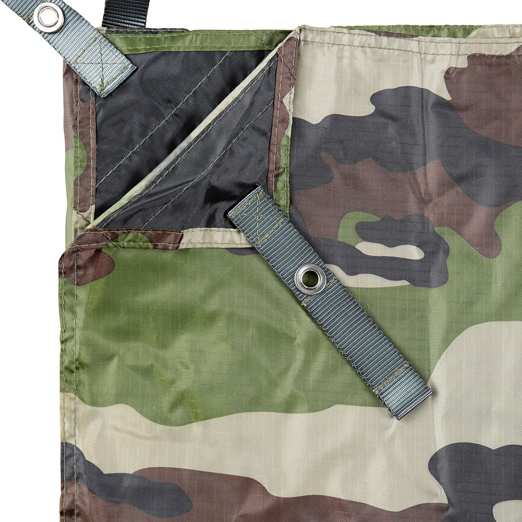 Bâche de bivouac Ares imperméable à coutures thermosoudées 12 sangles et 8 œillets