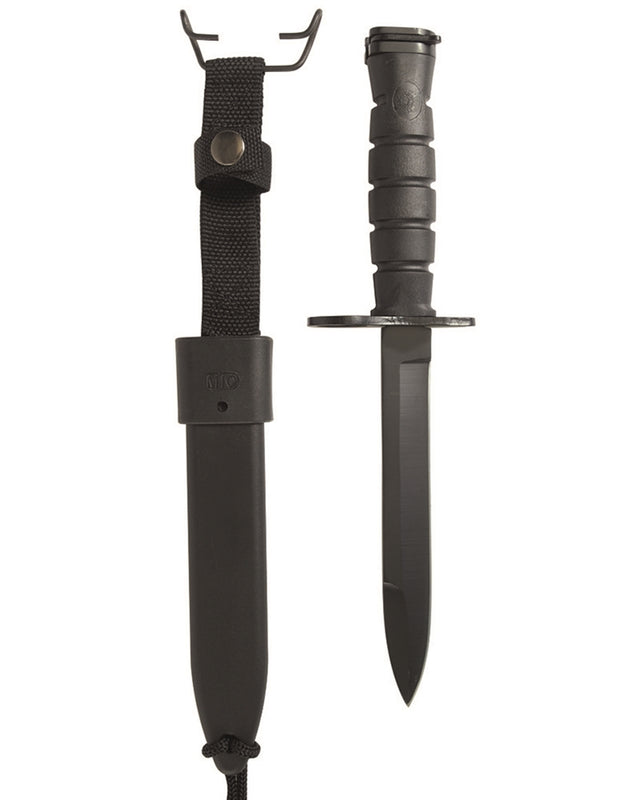 Baïonnette type US M7 Mil-Tec lame acier 420 de 17 cm avec fourreau M10 en ABS