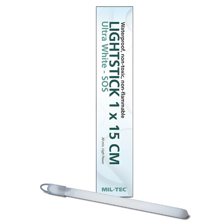 Bâton lumineux Mil-Tec 1x15 cm 30 min Ultra Blanc