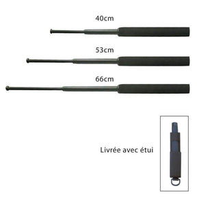 Bâton télescopique Patrol Equipement acier à manche mousse avec étui nylon