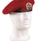 Béret en pure laine de la Bundeswehr à bandeau cuir avec insigne, occasion
