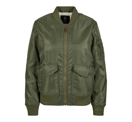 Blouson Brandit Sherpa coupe femme en nylon doublure peluche et bords côtes