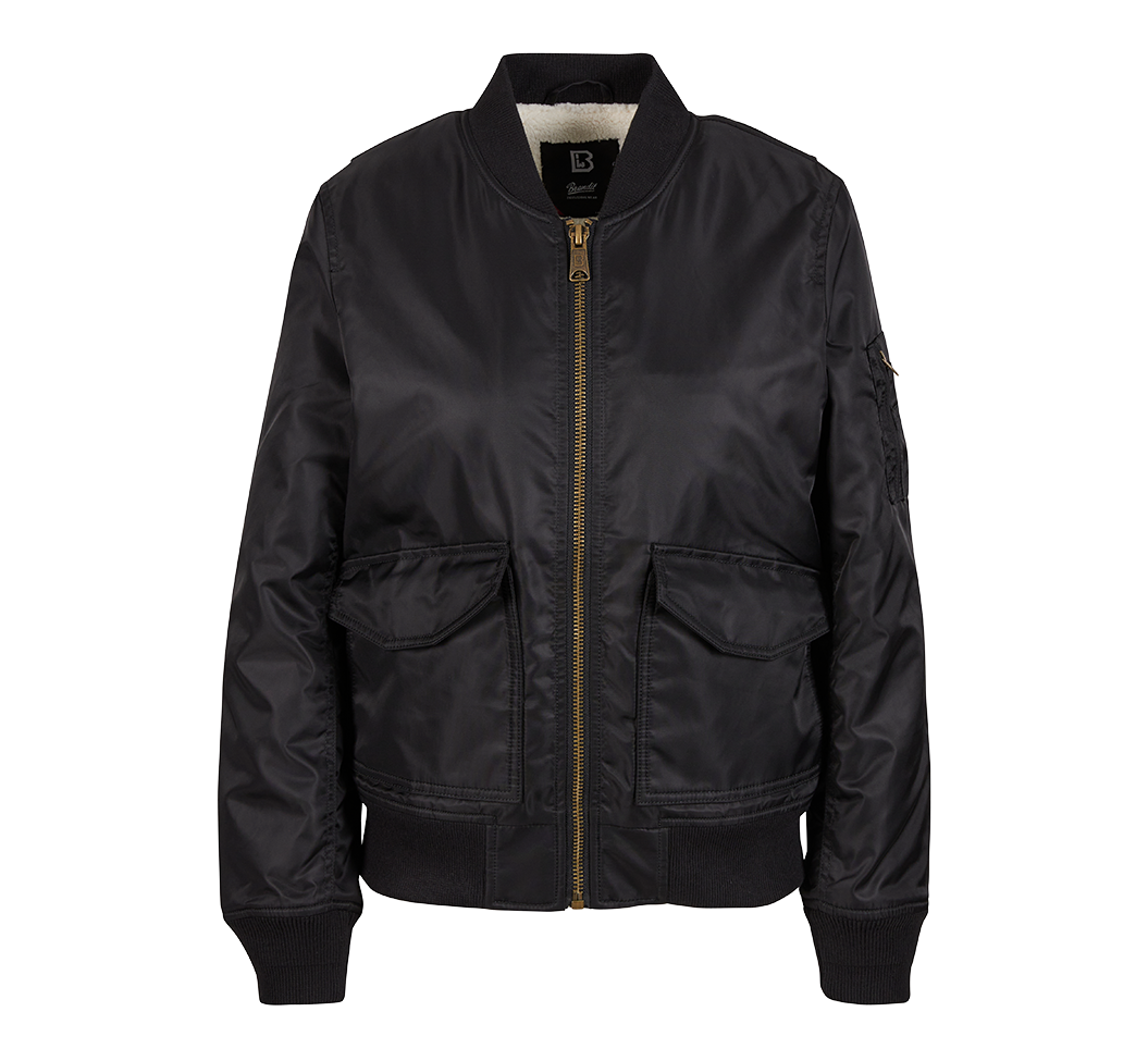 Blouson Brandit Sherpa coupe femme en nylon doublure peluche et bords côtes