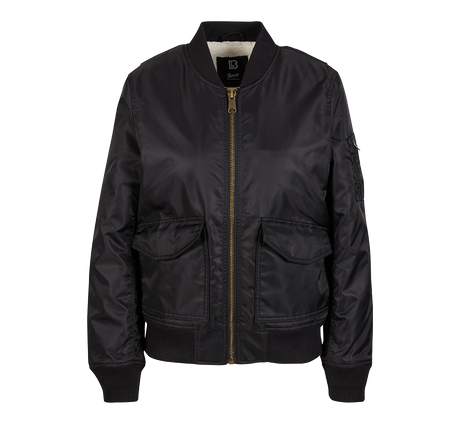 Blouson Brandit Sherpa coupe femme en nylon doublure peluche et bords côtes