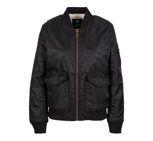 Blouson Brandit Sherpa coupe femme en nylon doublure peluche et bords côtes