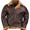 Blouson Mil-Tec type US B46 en peau lainée d'agneau avec serrages en cuir réglables