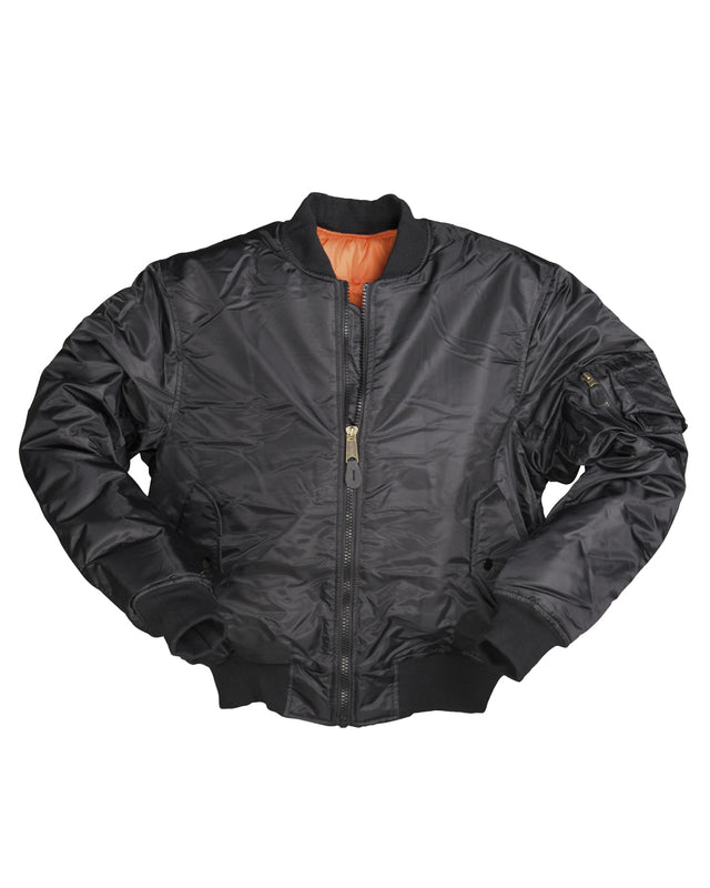 Blouson aviateur type MA1 Mil-Tec réversible en polyester ouaté 200 g/m² avec porte-crayons