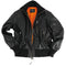 Blouson de pilote Mil-Tec type Bundeswehr en cuir nappa de buffle avec col tricot