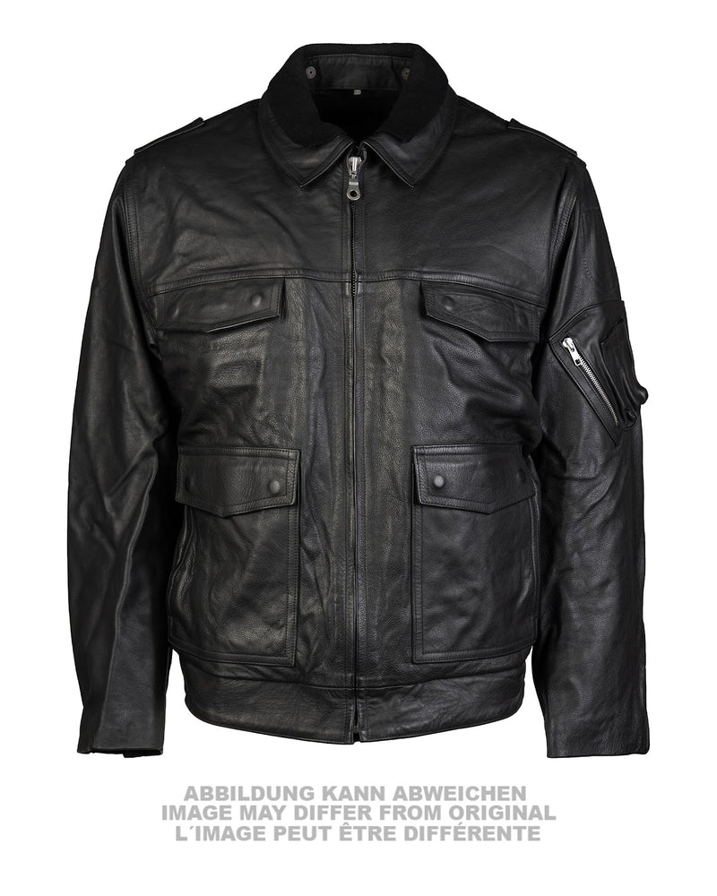 Blouson en cuir de l'armée polonaise pour homme, surplus militaire d'occasion