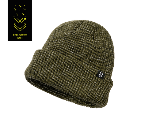 Bonnet Brandit Reflection en maille à fil réfléchissant doublure polaire revers repliable