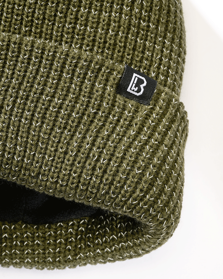 Bonnet Brandit Reflection en maille à fil réfléchissant doublure polaire revers repliable