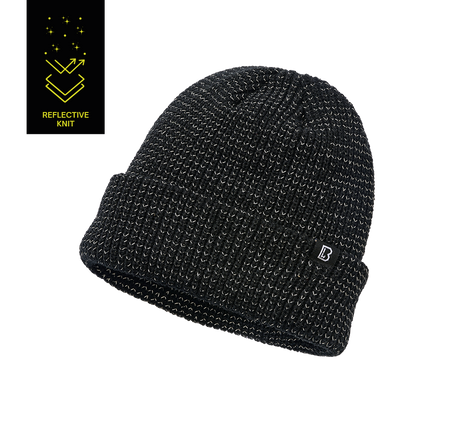 Bonnet Brandit Reflection en maille à fil réfléchissant doublure polaire revers repliable