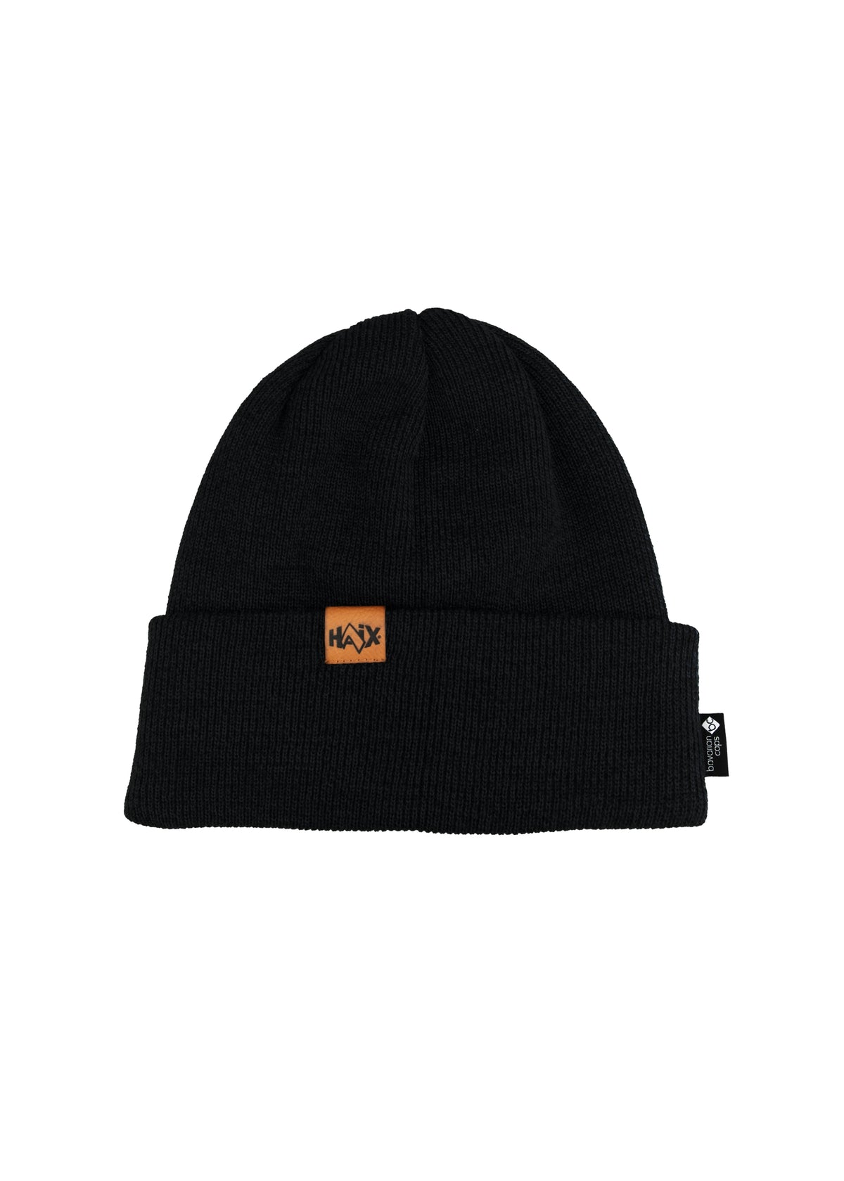 Bonnet Haix BC Beanie laine vierge et polyacrylique écusson cuir bord repliable