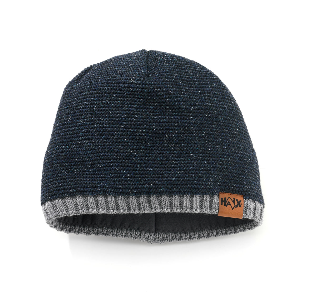 Bonnet Haix BC Beanie laine vierge et polyacrylique écusson cuir bord repliable