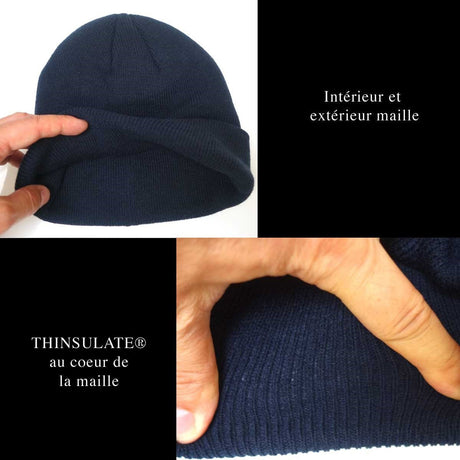 Bonnet OPEX brodé Troupes de Marine en maille acrylique doublée Thinsulate