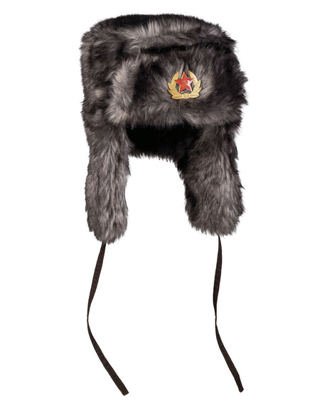 Bonnet chapka type russe Mil-Tec en acrylique doublé polyester avec liens de menton
