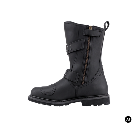 Bottes Brandit Bikerboot cuir mat glissière latérale deux boucles renfort de sélecteur
