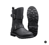Bottes Brandit Bikerboot cuir mat glissière latérale deux boucles renfort de sélecteur