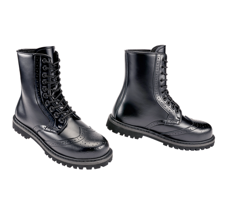 Bottes Brandit Budapester Phantom 10 œillets cuir perforé coque d'acier semelle cousue