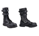 Bottes Brandit Grid Phantom cuir 14 œillets tige ajourée deux boucles coque d'acier