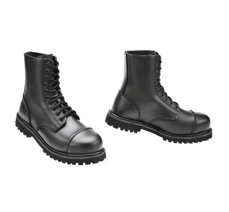 Bottes Brandit Phantom 10 œillets cuir tige mi-haute coque d'acier semelle vissée