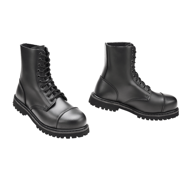 Bottes Brandit Phantom 10 œillets cuir tige mi-haute coque d'acier semelle vissée