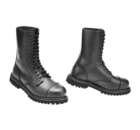 Bottes Brandit Phantom 14 œillets cuir tige montante coque d'acier semelle vissée