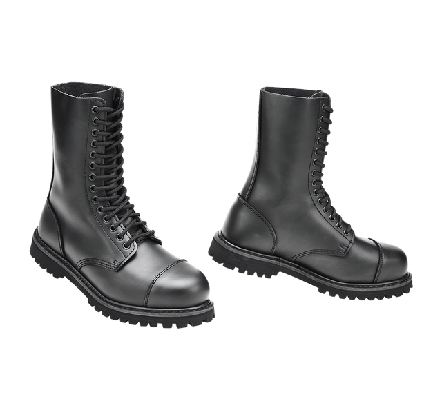 Bottes Brandit Phantom 14 œillets cuir tige montante coque d'acier semelle vissée