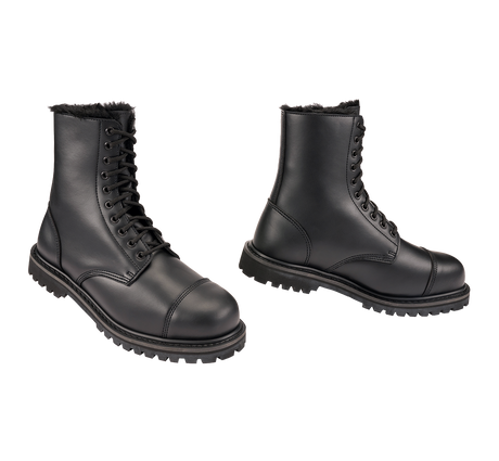 Bottes Brandit Phantom Fur Liner 10 œillets cuir doublure polyester coque d'acier