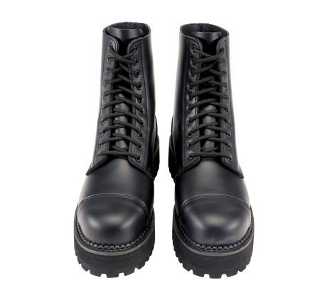 Bottes Brandit Plateau Phantom 10 œillets cuir semelle plateforme cousue coque d'acier