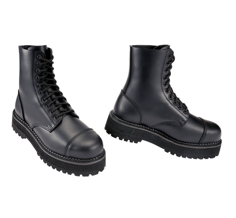 Bottes Brandit Plateau Phantom 10 œillets cuir semelle plateforme cousue coque d'acier